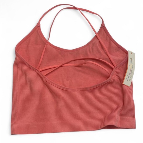 Colsie Coral Ribbed Tank Top - Picture 2 of 4